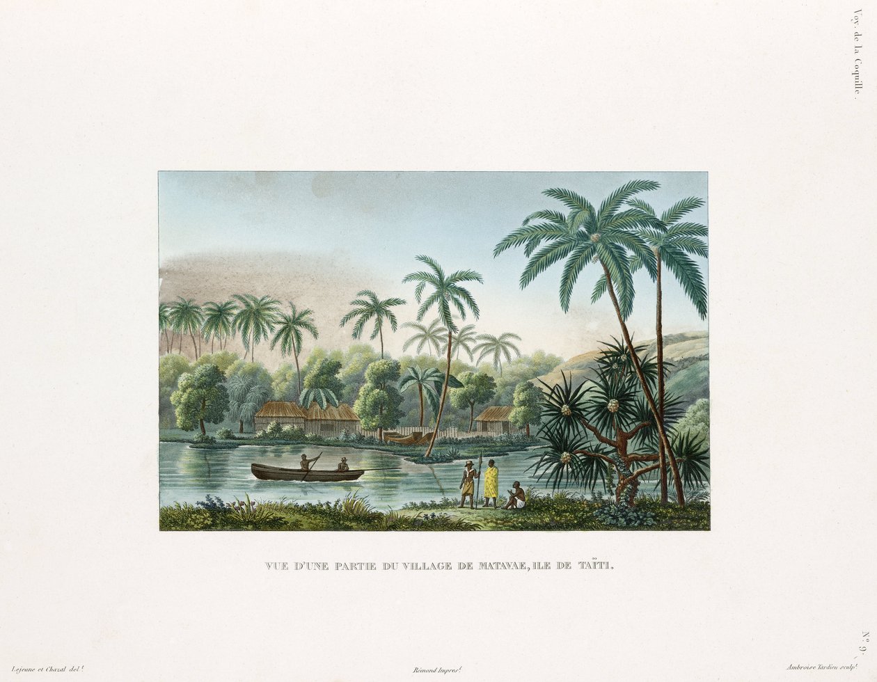 Kilátás egy falura Matavaiban, Tahiti szigetén alkotó: Frederick (attr. to) Barnard