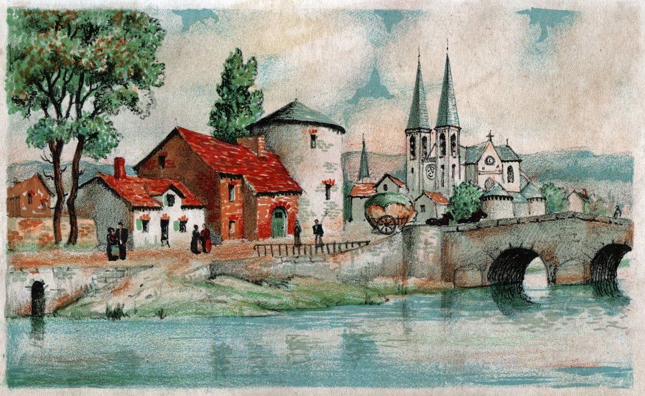 Carcassonne környéki falu, 1930 körül alkotó: . .