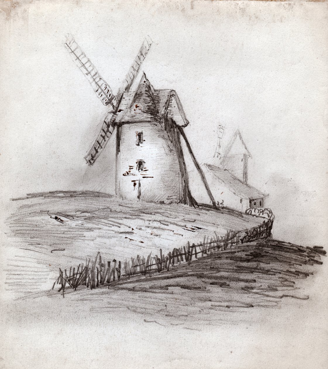 Szélmalom Normandiában, Franciaországban. 1830 körül (illusztráció) alkotó: . .