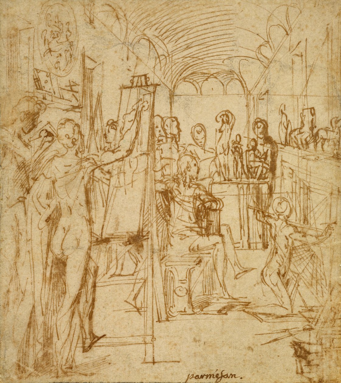 Egy festőműterem belseje alkotó: Parmigianino