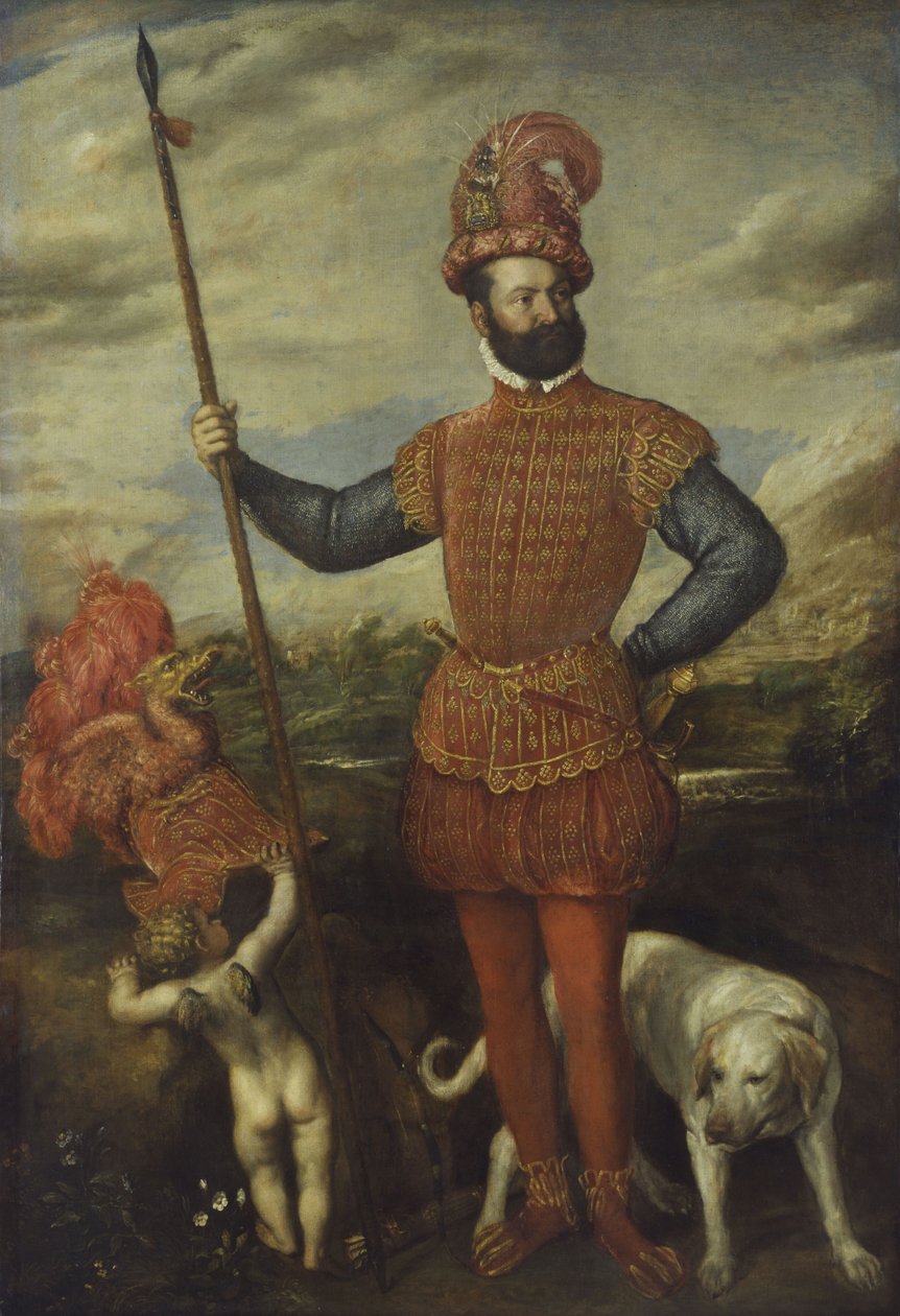 Férfi katonai jelmezben alkotó: Tiziano Vecelli
