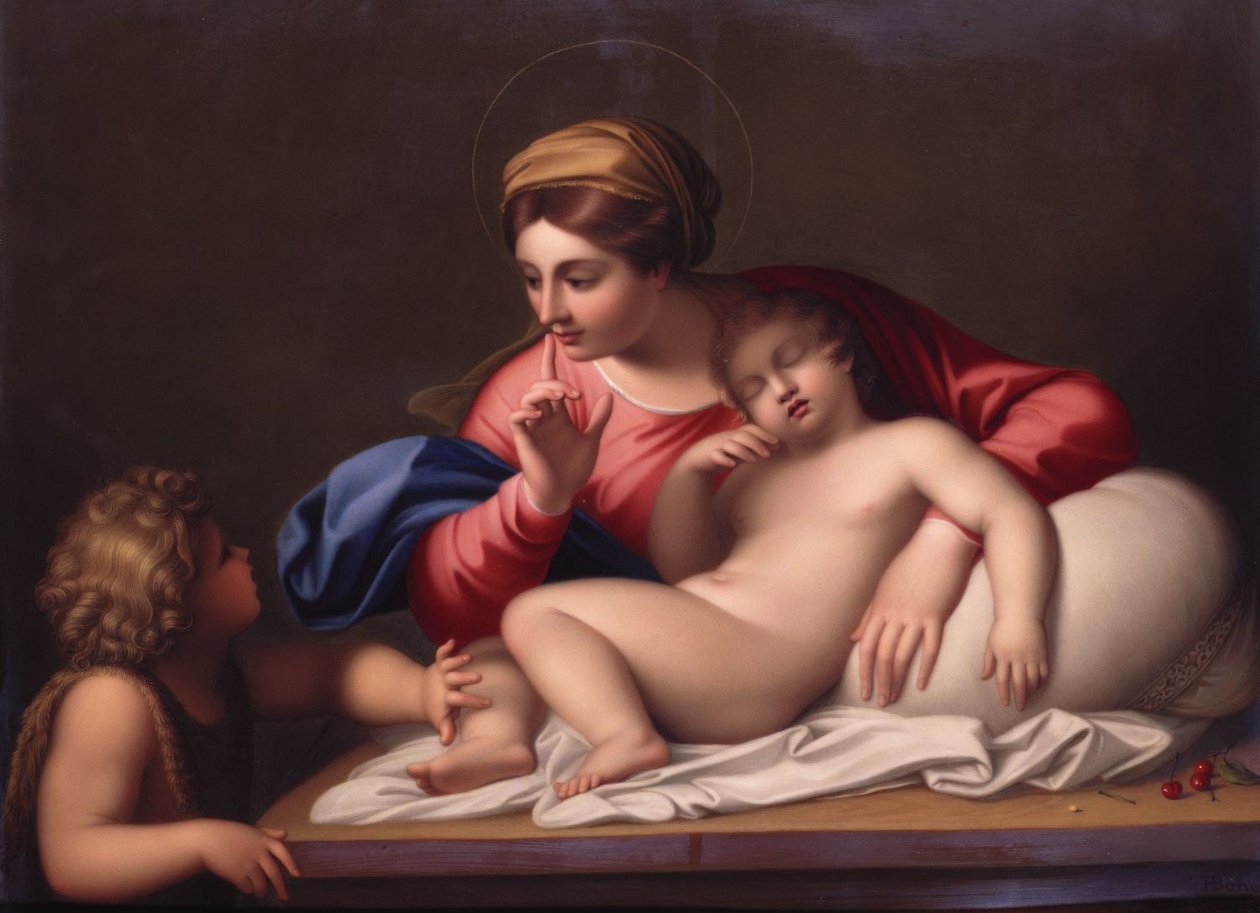 Madonna és alvó gyermek Keresztelő Szent Jánossal alkotó: Annibale Carracci