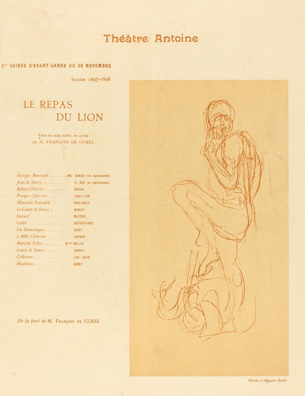 Az oroszlán étkezése alkotó: Auguste Rodin