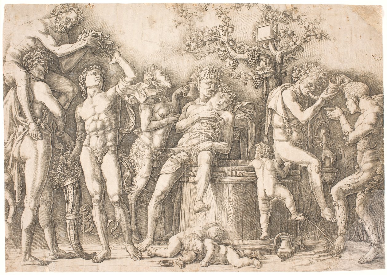 Hátsó csatorna a boroshordónál alkotó: after Andrea Mantegna