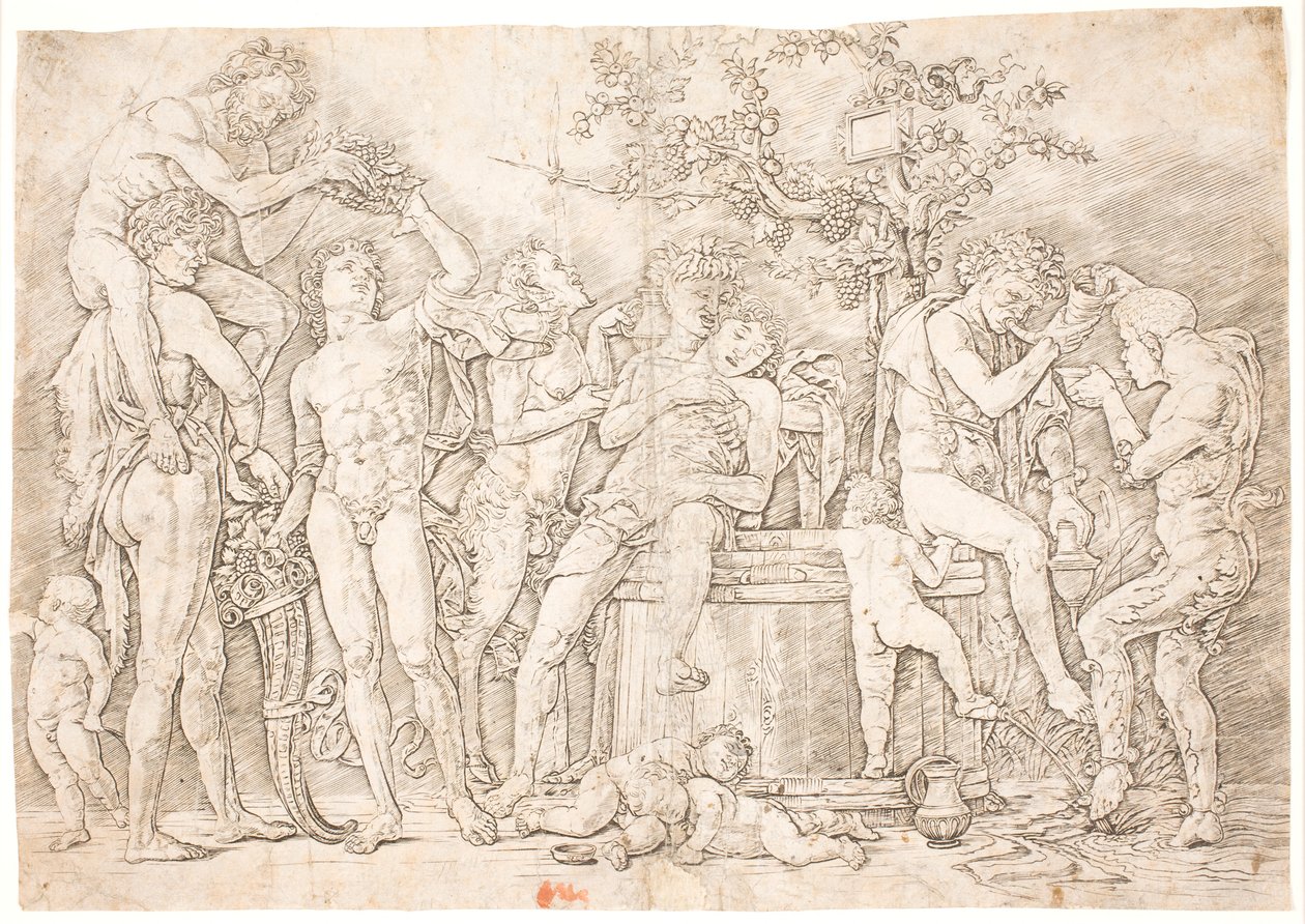 Hátsó csatorna a boroshordónál alkotó: after Andrea Mantegna