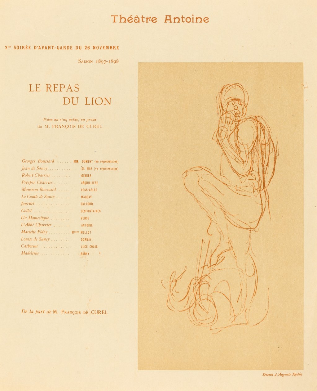 Az oroszlán étke alkotó: after Auguste Rodin