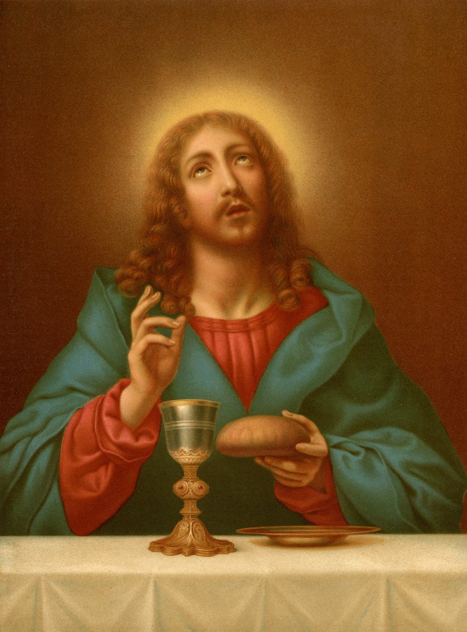 Krisztus megáldja a kenyeret és a bort alkotó: after Carlo Dolci