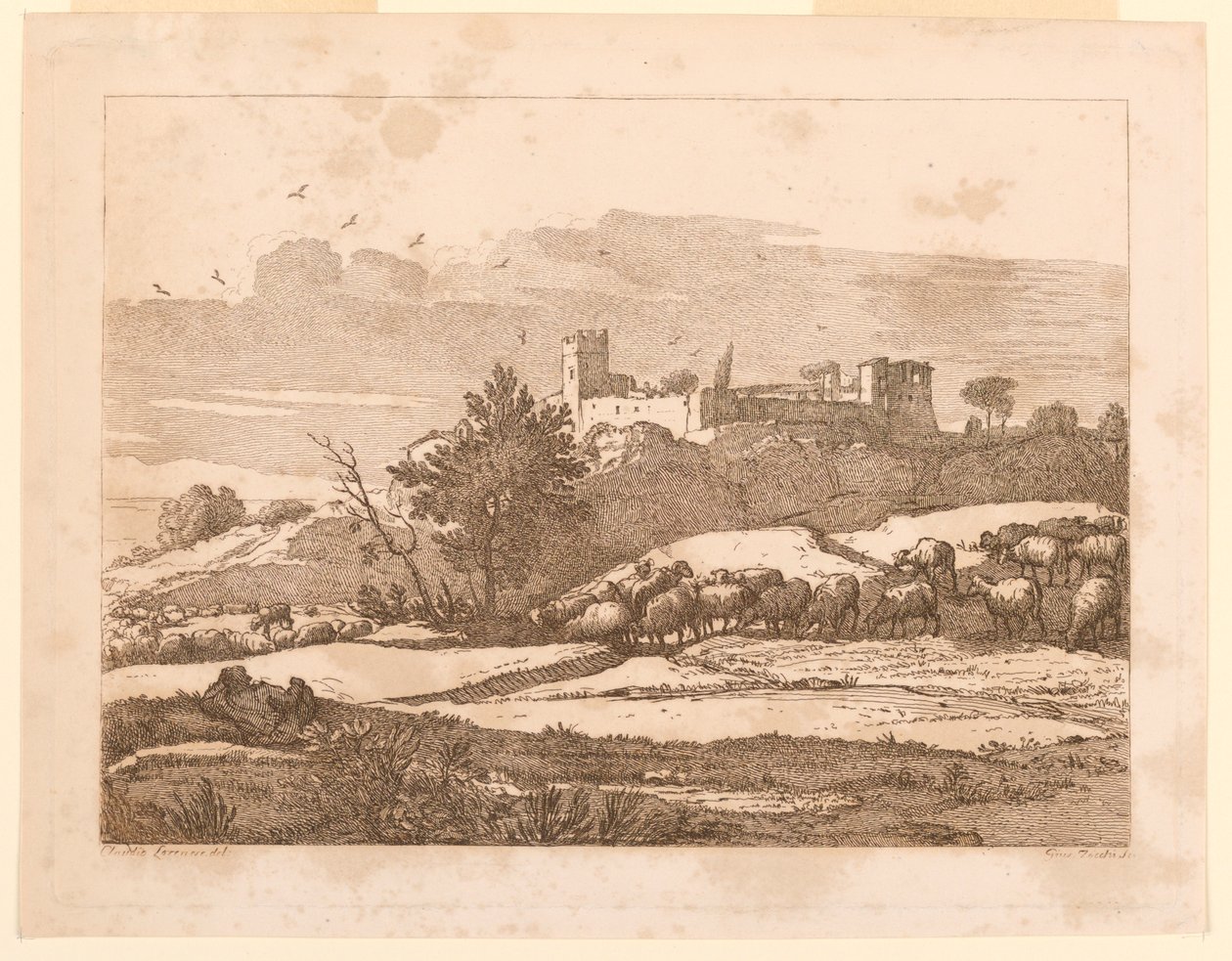 Táj egy kastéllyal alkotó: after Claude Lorrain