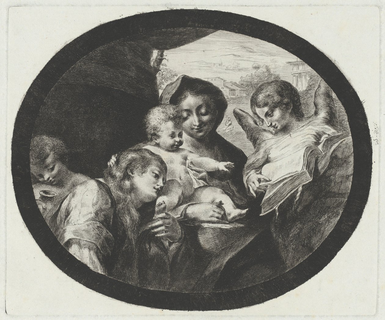 A Szűz és a Gyermek angyalokkal alkotó: after Correggio Vivant Denon
