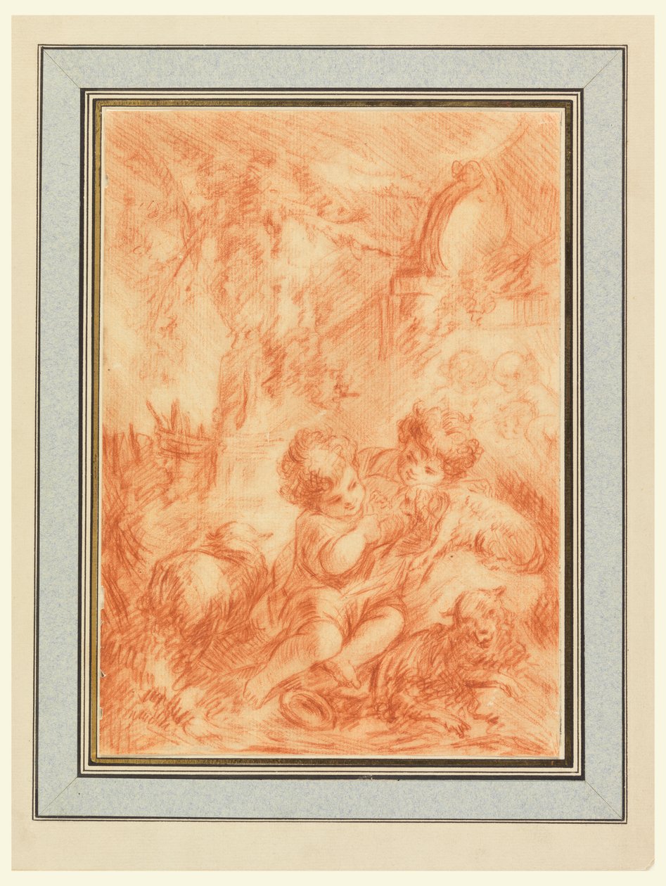 Két gyermek alkotó: after Francois Boucher