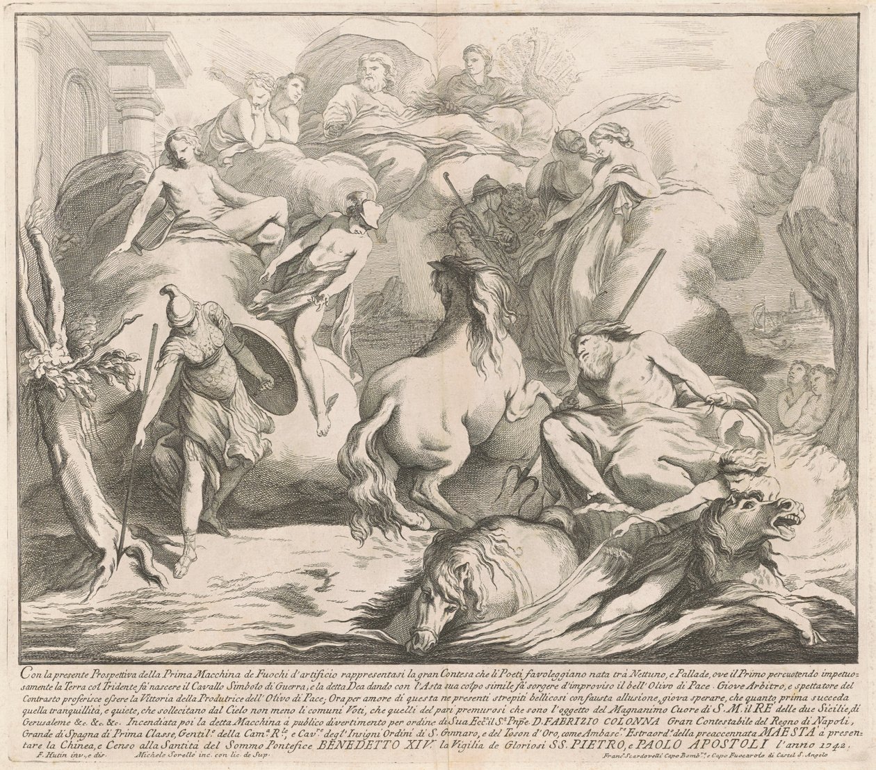 Az 1742-es Prima Macchina Kínában: Neptunusz és Minerva versenye alkotó: after François Hutin Miguel de Sorellò
