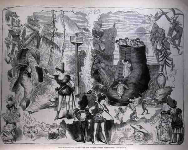 Jelenetek a Drury Lane-ből és a Covent Garden Pantomimesből, a The Illustrated London Newsból, 1882. január 7. alkotó: after George Cruikshank