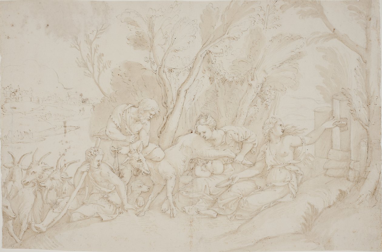 A Jupiter szoptatta Amaltheát alkotó: after Giulio Romano