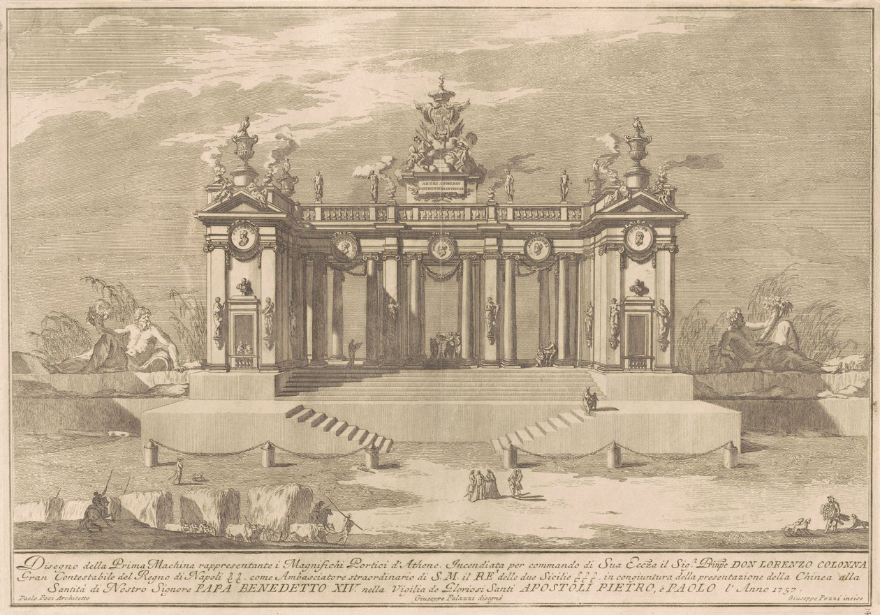 A Prima Macchina Kína számára 1757: Az athéni líceum oszlopcsarnoka alkotó: after Giuseppe Palazzi Giuseppe Pozzi after Paolo Posi