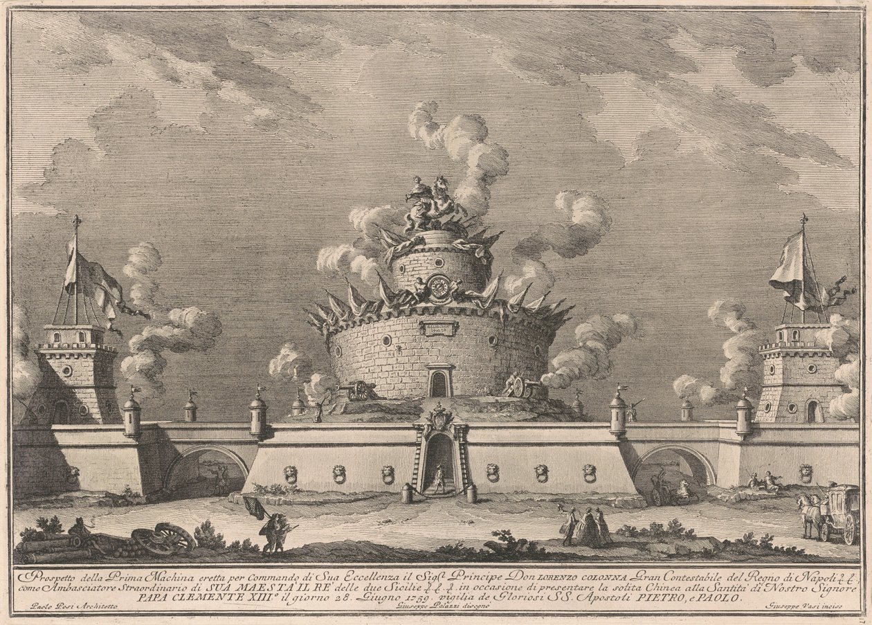 A Prima Macchina Kína számára 1759: Egy erőd alkotó: after Giuseppe Palazzi Giuseppe Vasi after Paolo Posi