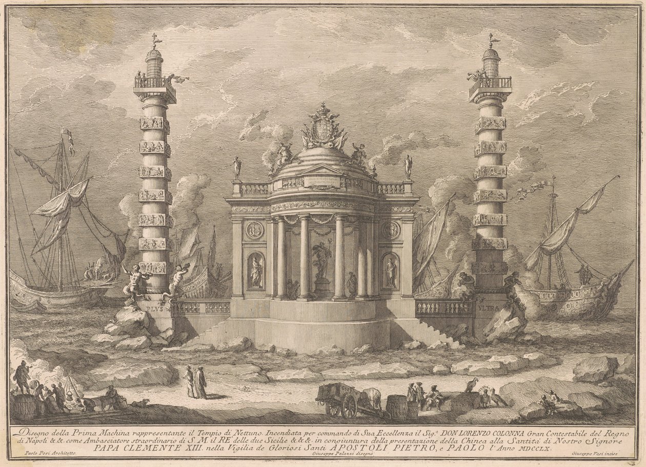 Az 1760-as Prima Macchina Kínában: Neptunusz temploma alkotó: after Giuseppe Palazzi Giuseppe Vasi after Paolo Posi