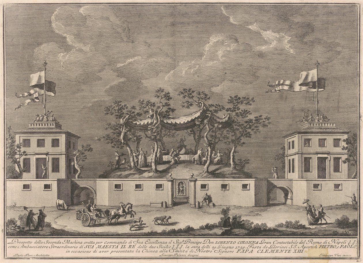 Az 1759-es Seconda Macchina Kínában: "Deliziosa" bakkánnal alkotó: after Giuseppe Palazzi Giuseppe Vasi after Paolo Posi