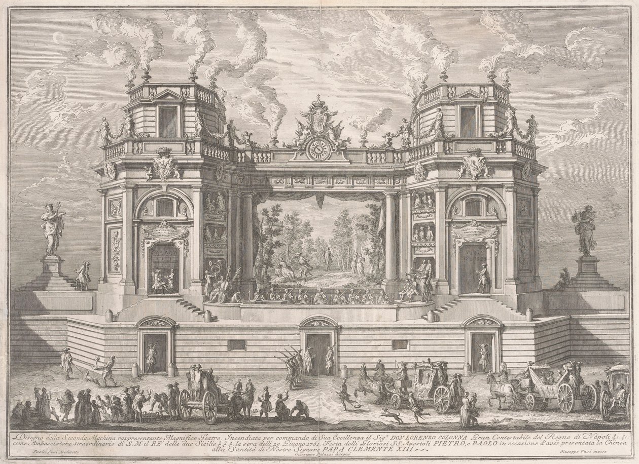 A Seconda Macchina Kínában 1761: Egy csodálatos színház alkotó: after Giuseppe Palazzi Giuseppe Vasi after Paolo Posi