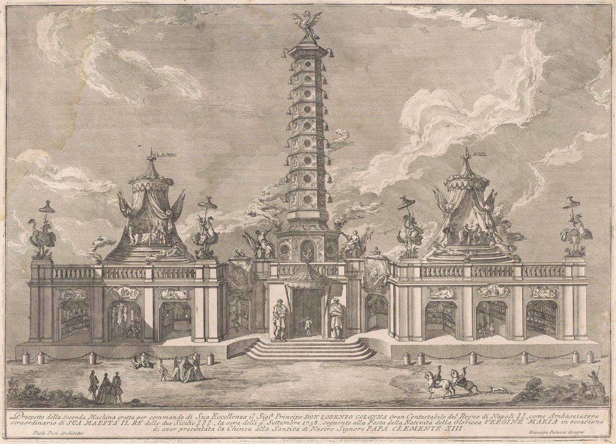 A Seconda Macchina Kína számára 1758: A nankingi porcelántorony alkotó: after Giuseppe Palazzi attritbuted to Giuseppe Pozzi after Paolo Posi