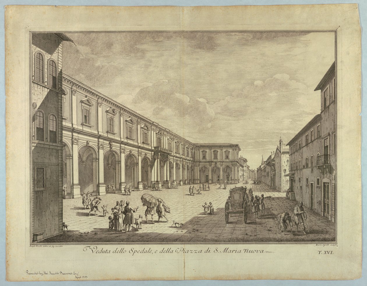 Kilátás Firenzére, tányér a "XXIV. választásból. Kilátás Firenze város fő kerületeire, tereire, templomaira és palotáira" alkotó: after Giuseppe Zocchi