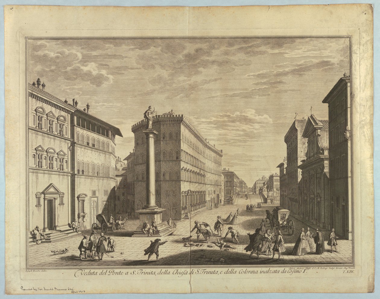 Kilátás Firenzére, tányér a "XXIV. választásból Kilátás Firenze város fő kerületeire, tereire, templomaira és palotáira" alkotó: after Giuseppe Zocchi