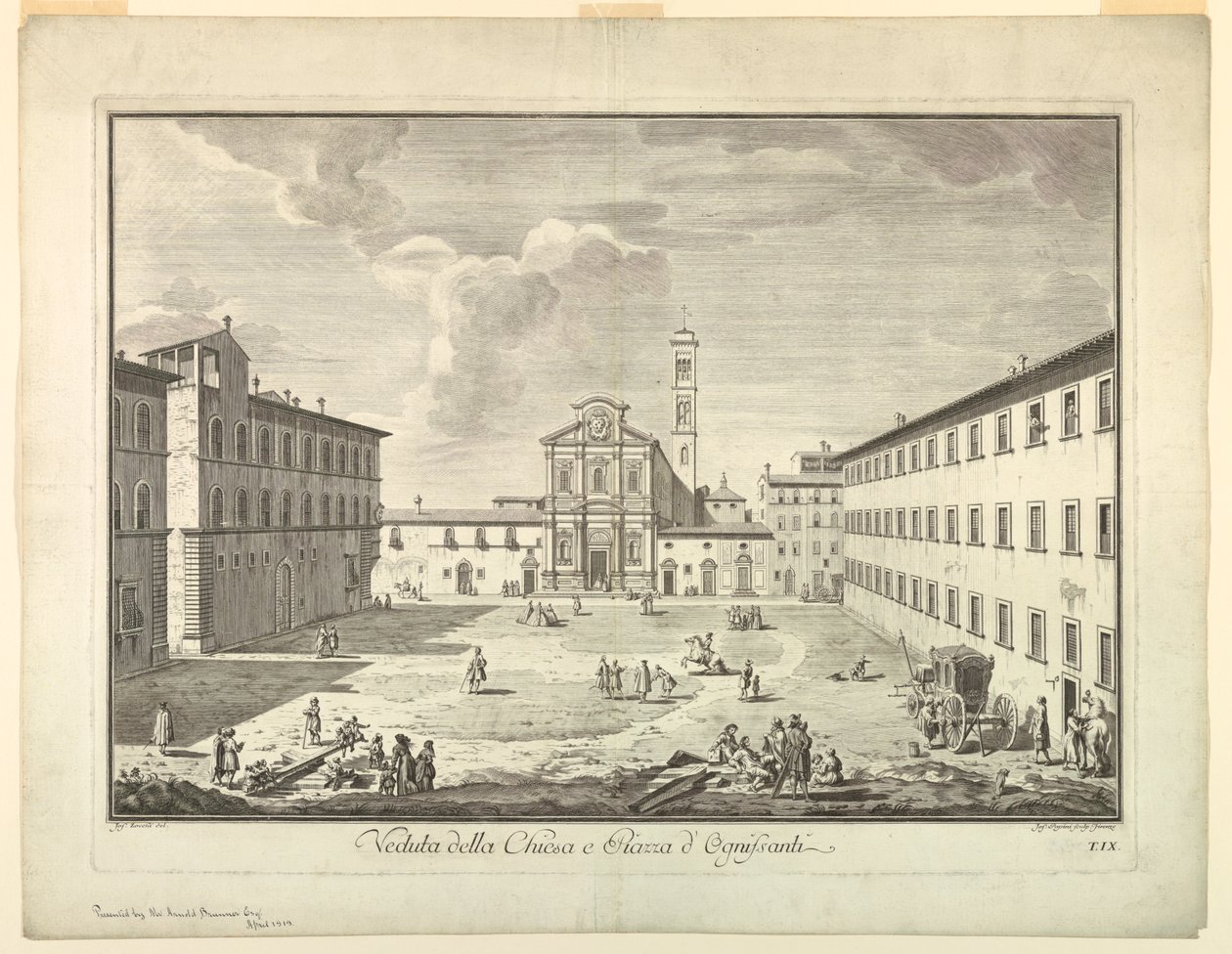 Kilátás Firenzére, tányér a "XXIV. választásból Kilátás Firenze város fő kerületeire, tereire, templomaira és palotáira" alkotó: after Giuseppe Zocchi