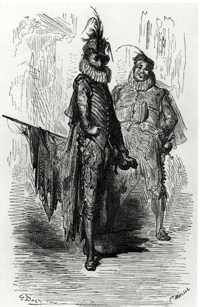 Illusztráció a Le Capitaine Fracasse-ból, Theophile Gautier (1811-72), vésette Fortune Louis Meaulle (1844-1901) 1866 alkotó: Gustave after Dore