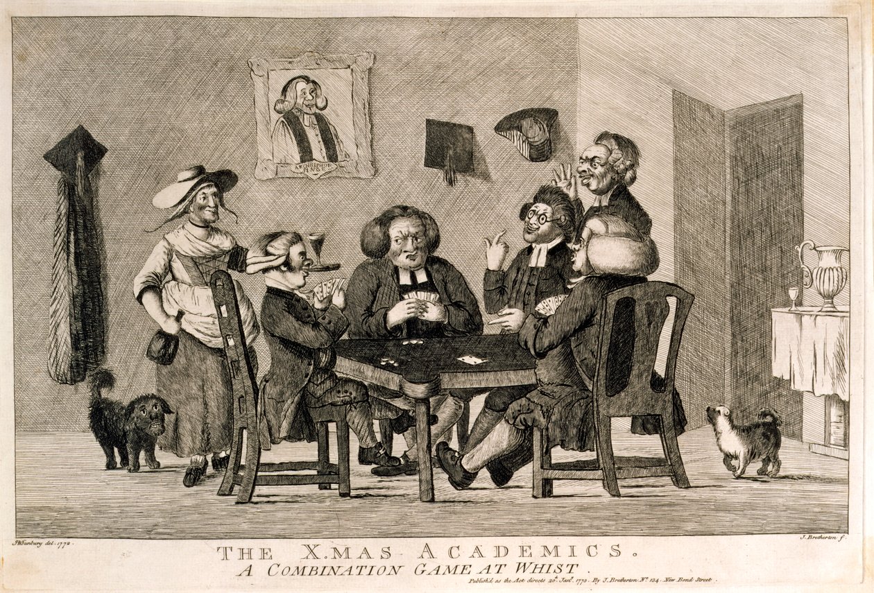 The X.mas Academics A Combination Game at Whist, 1773 alkotó: after Henry William Bunbury