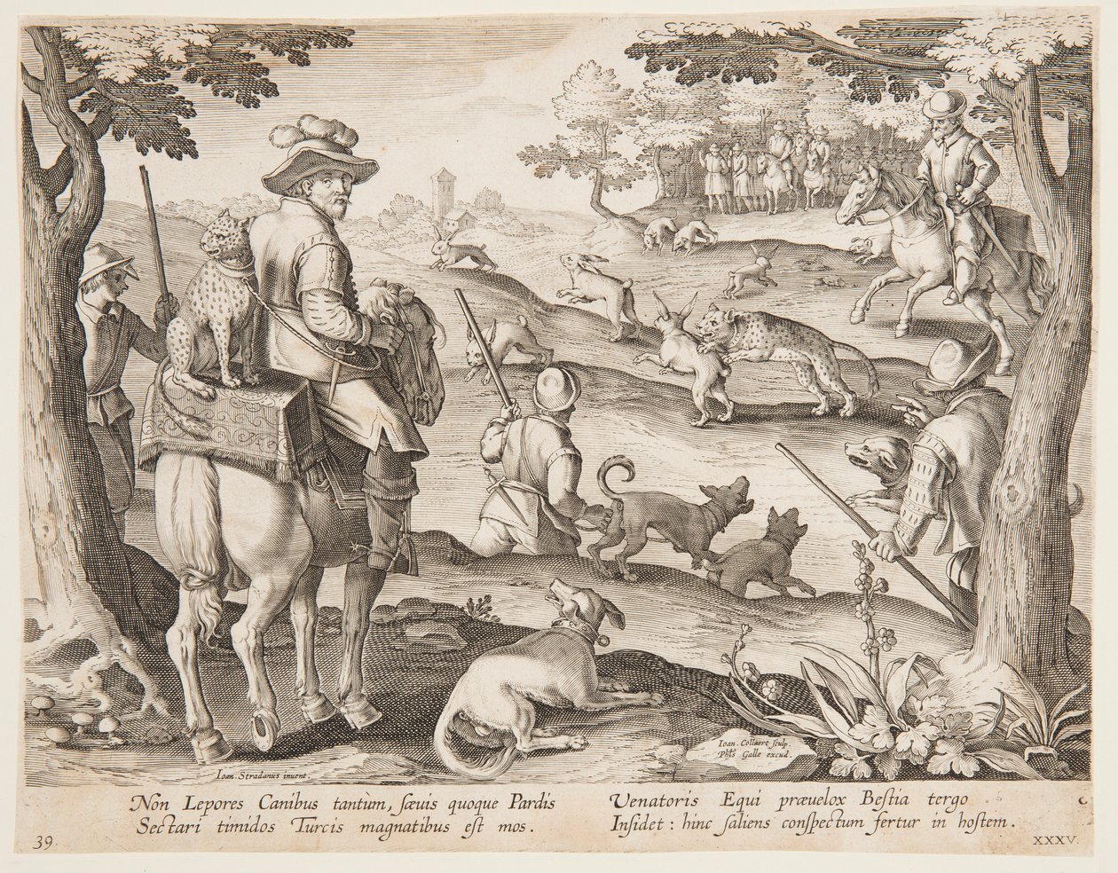 Nyúlvadászat alkotó: after Jan van der Straet, called Stradanus