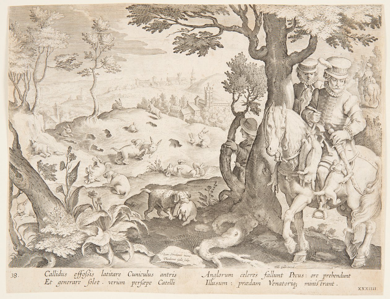 Nyúlvadászat alkotó: after Jan van der Straet, called Stradanus