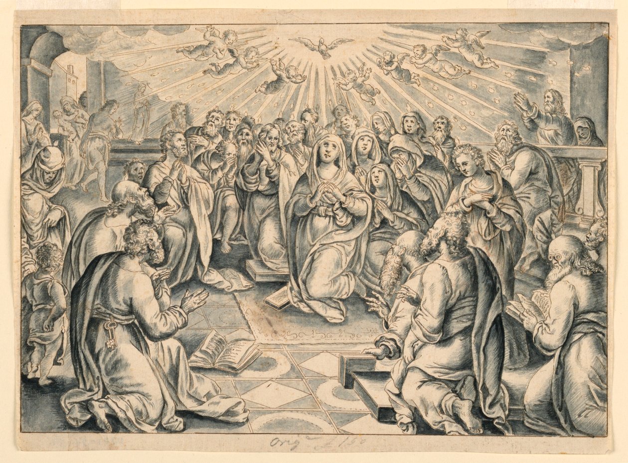 Jelenet az Apostolok Cselekedeteiből, Stradanus után alkotó: after Jan van der Straet, called Stradanus