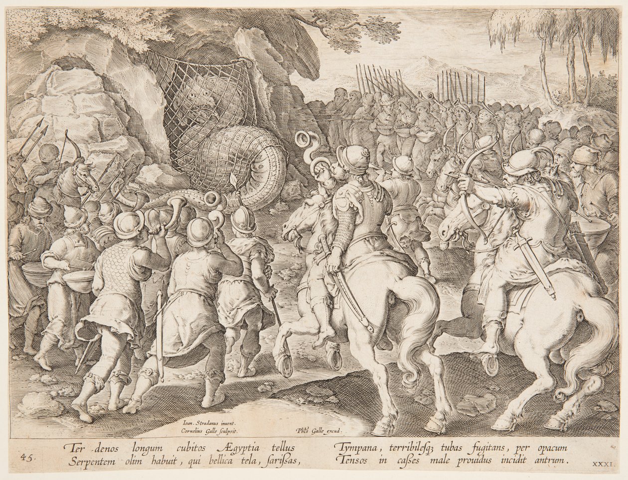 A kígyó csapdába ejtése alkotó: after Jan van der Straet, called Stradanus