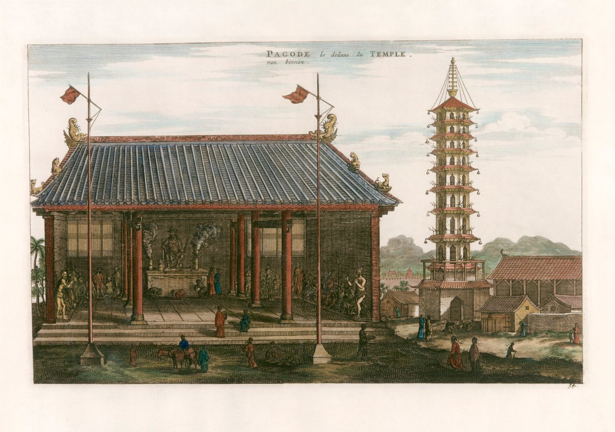 Pagoda belseje alkotó: after Johannes Nieuhof