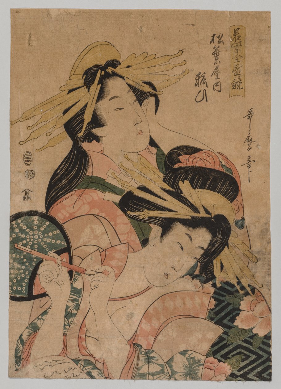 Két kurtizán félalakos portréja alkotó: after Kitagawa Utamaro