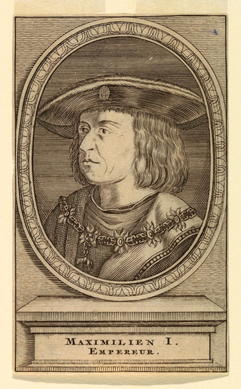 Maximilian I (1459-1519) portréja alkotó: after Lucas van Leyden