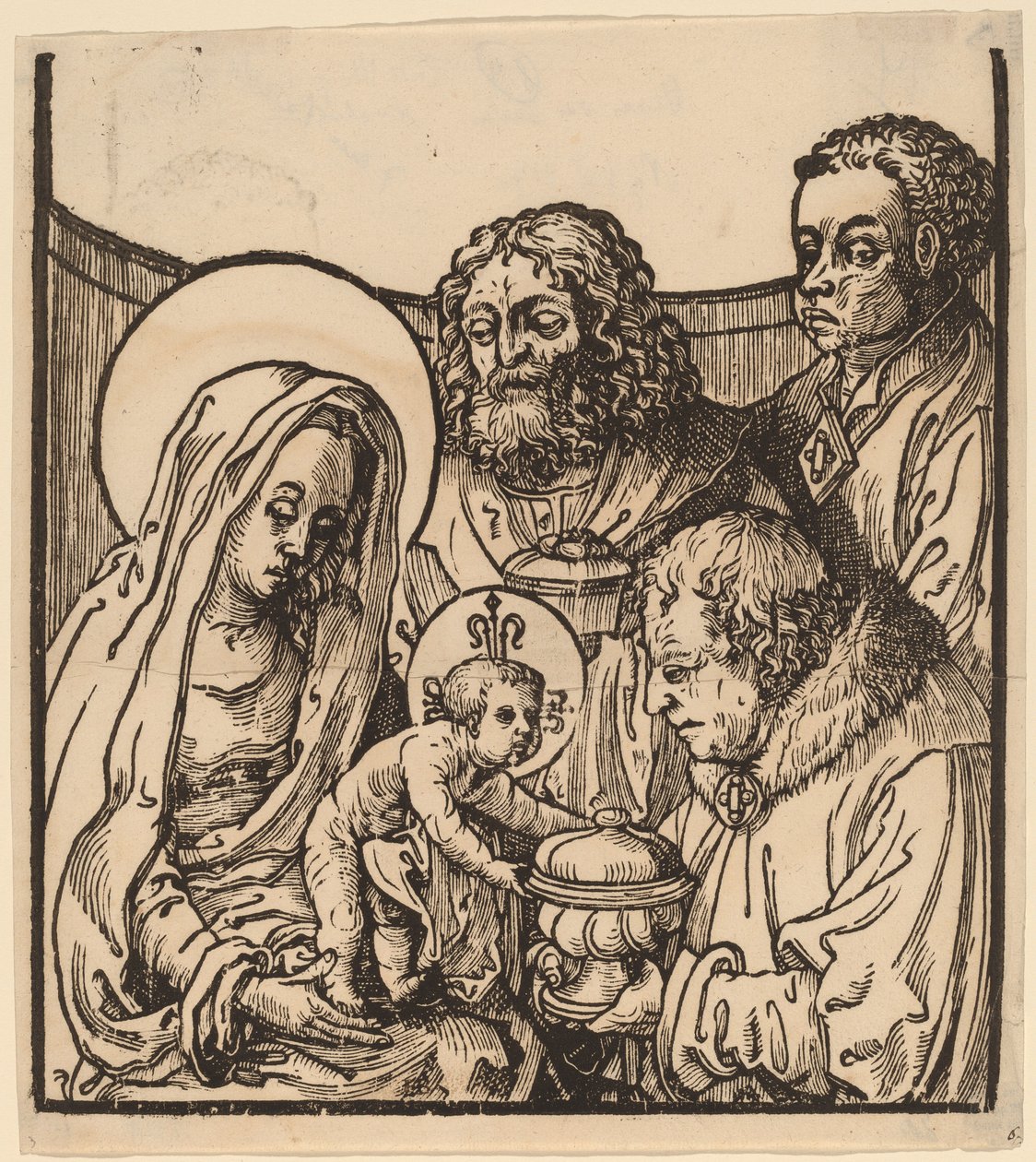 A mágusok imádása alkotó: after Lucas van Leyden