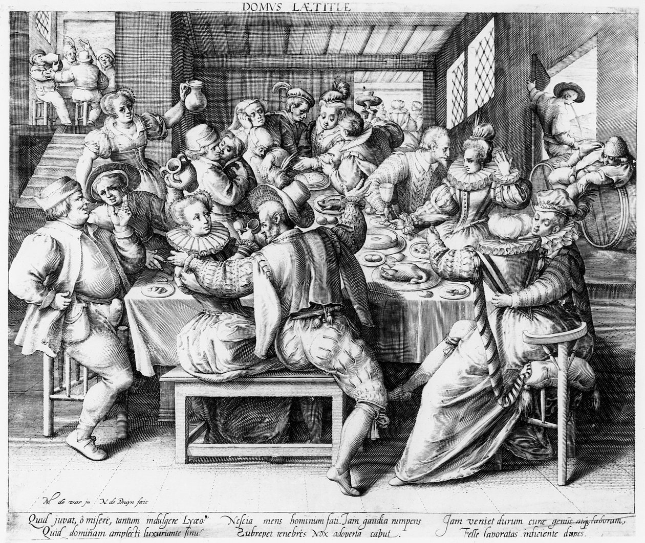 The Feast, 1600 körül (Nicolaes de Bruyn metszete) alkotó: after Maarten de Vos