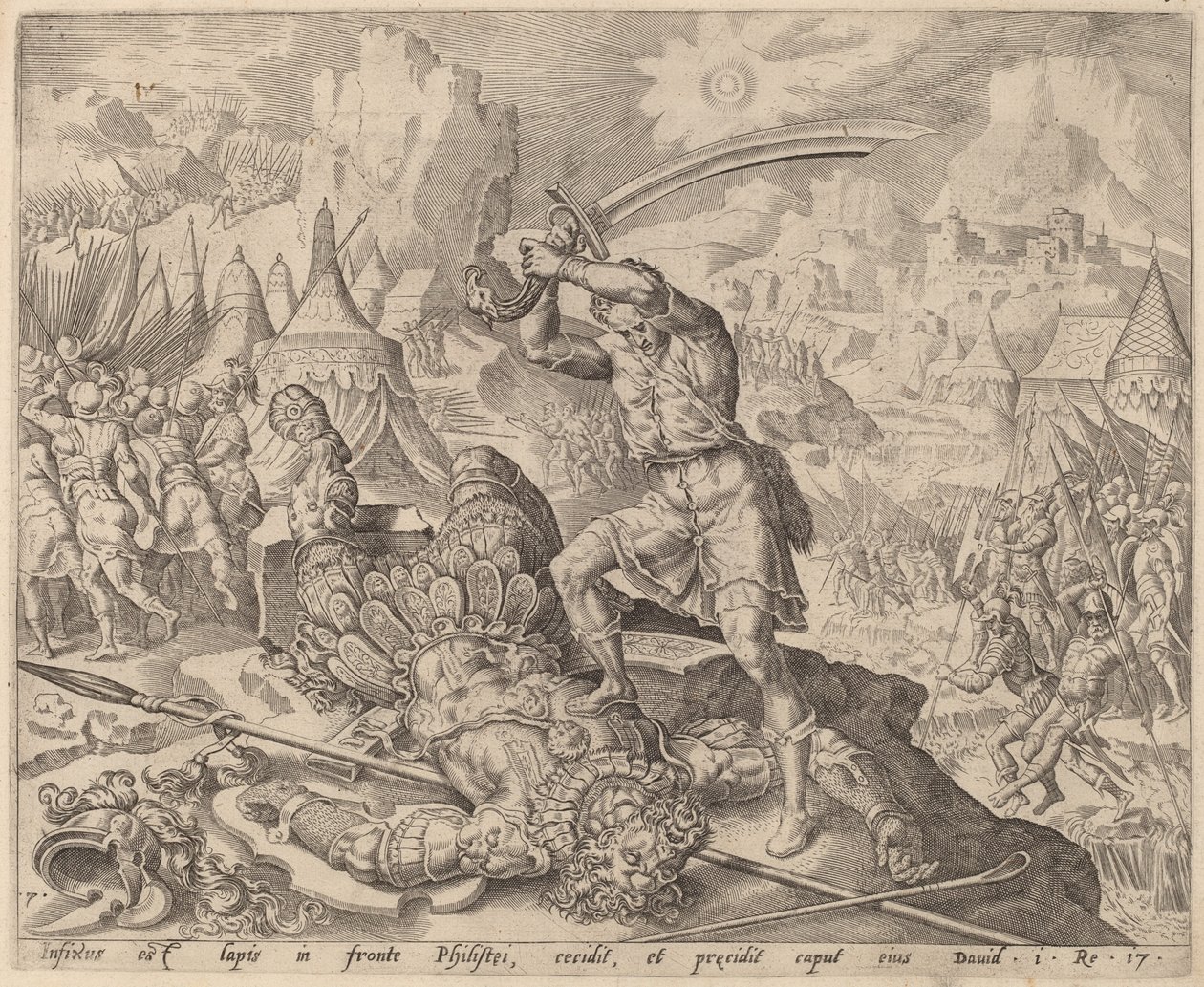 Dávid levágta Góliát fejét alkotó: after Maerten van Heemskerck