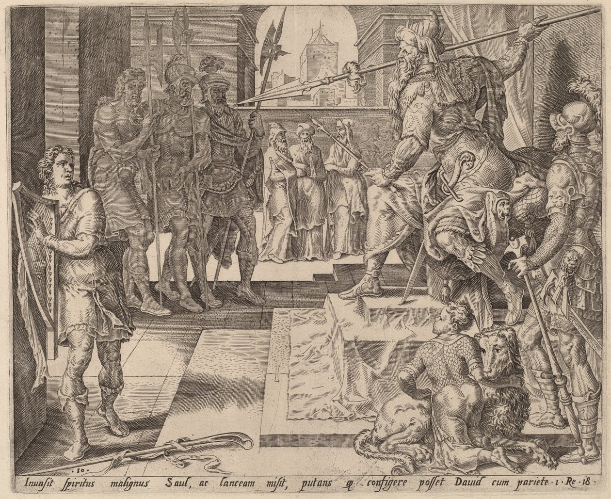 Dávid Saul előtt alkotó: after Maerten van Heemskerck