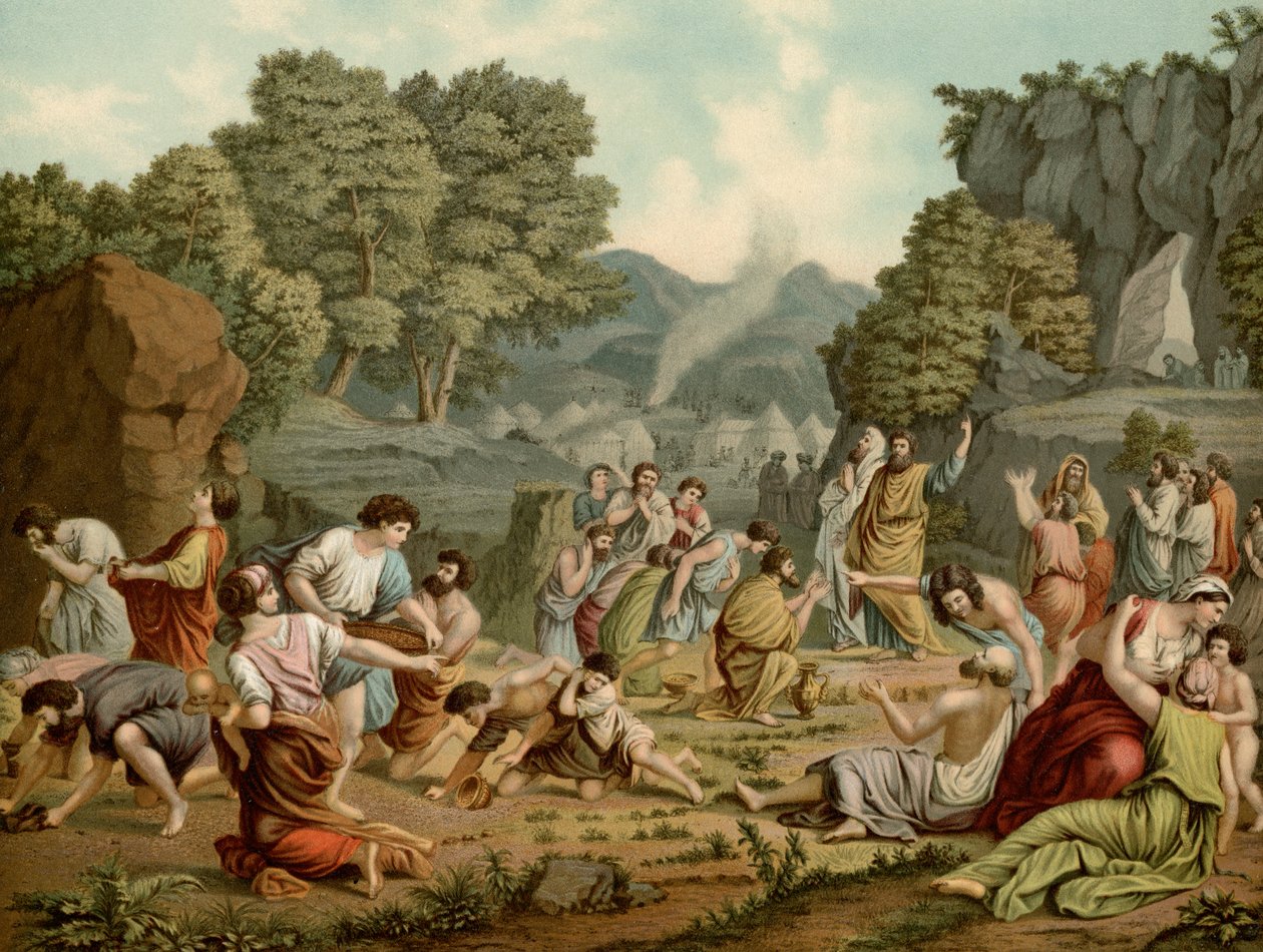 Manna gyűjtése a sivatagban alkotó: after Nicolas Poussin