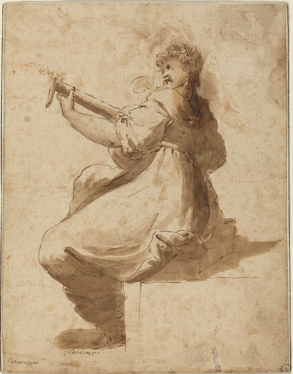A lantjátékos alkotó: after Orazio Gentileschi