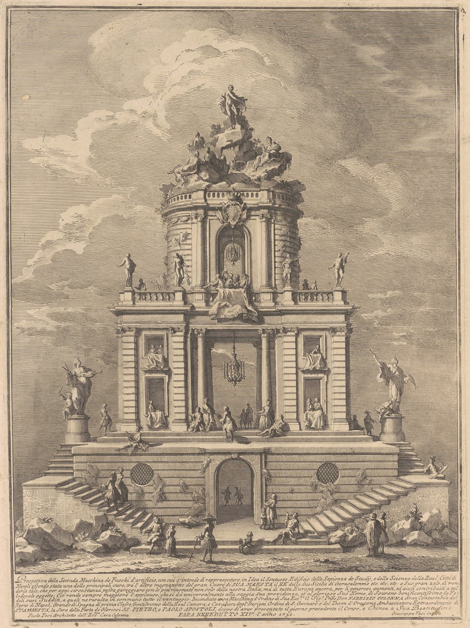 A Seconda Macchina Kína számára 1751: A bölcsesség, a tanulmányok és a tudomány palotája alkotó: after Paolo Posi Giuseppe Vasi