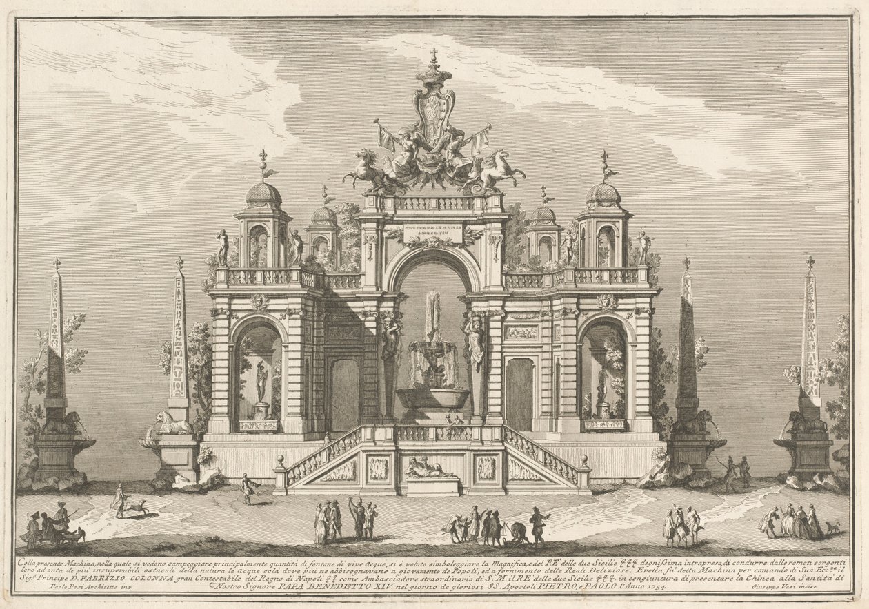 The Seconda Macchina for the Chinea 1754: A Waterworks allegory alkotó: after Paolo Posi Giuseppe Vasi