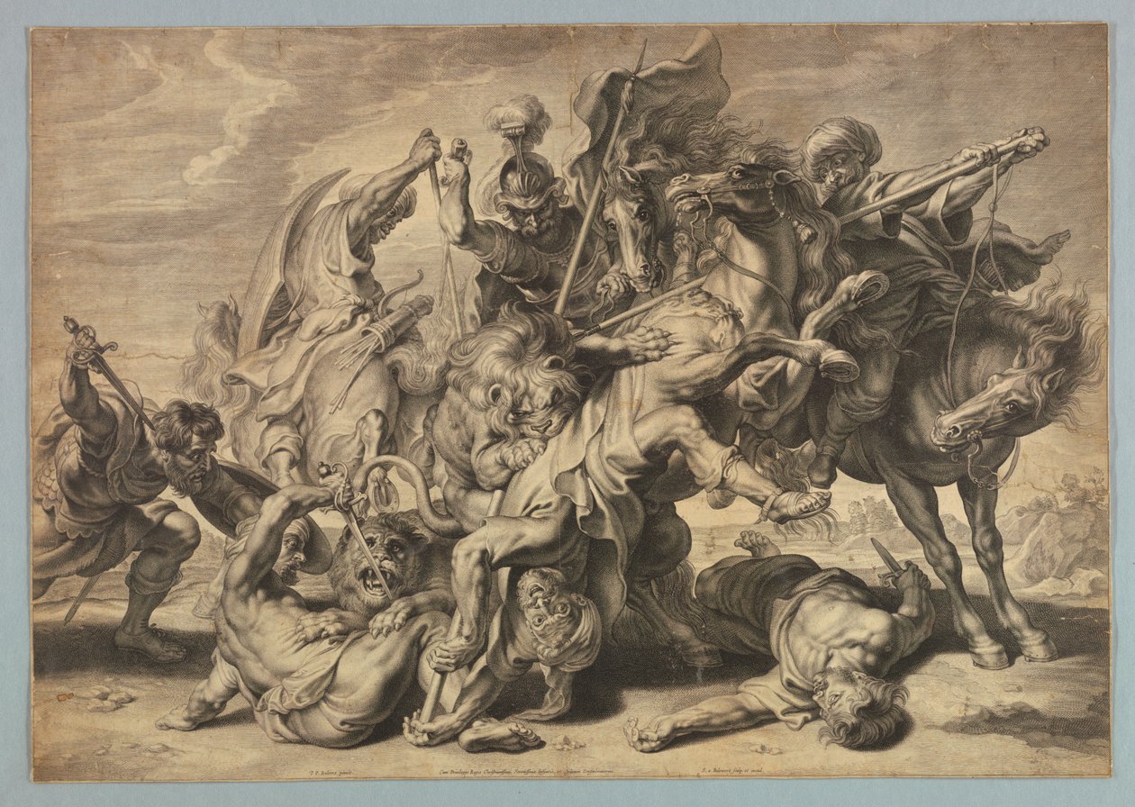 Nagy oroszlánvadászat alkotó: after Peter Paul Rubens
