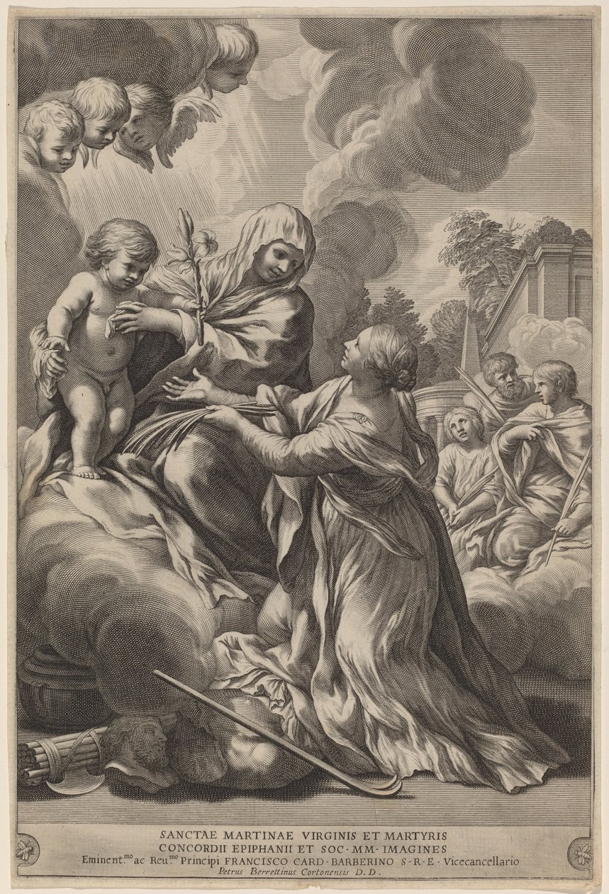 Szűz és gyermek mártírokkal alkotó: after Pietro da Cortona