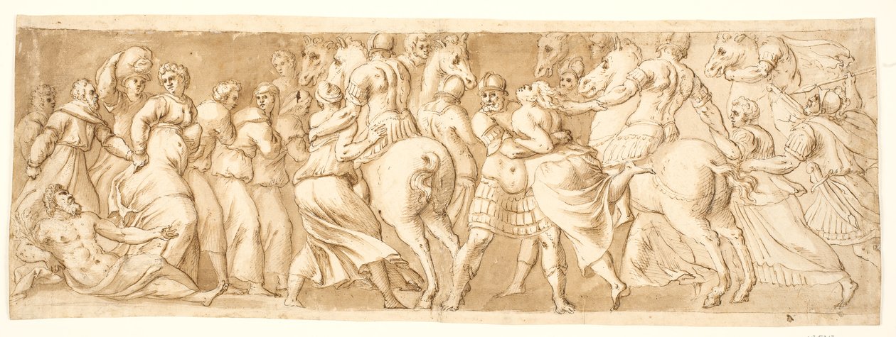 A szabin nők megerőszakolása, bal fele alkotó: after Polidoro da Caravaggio
