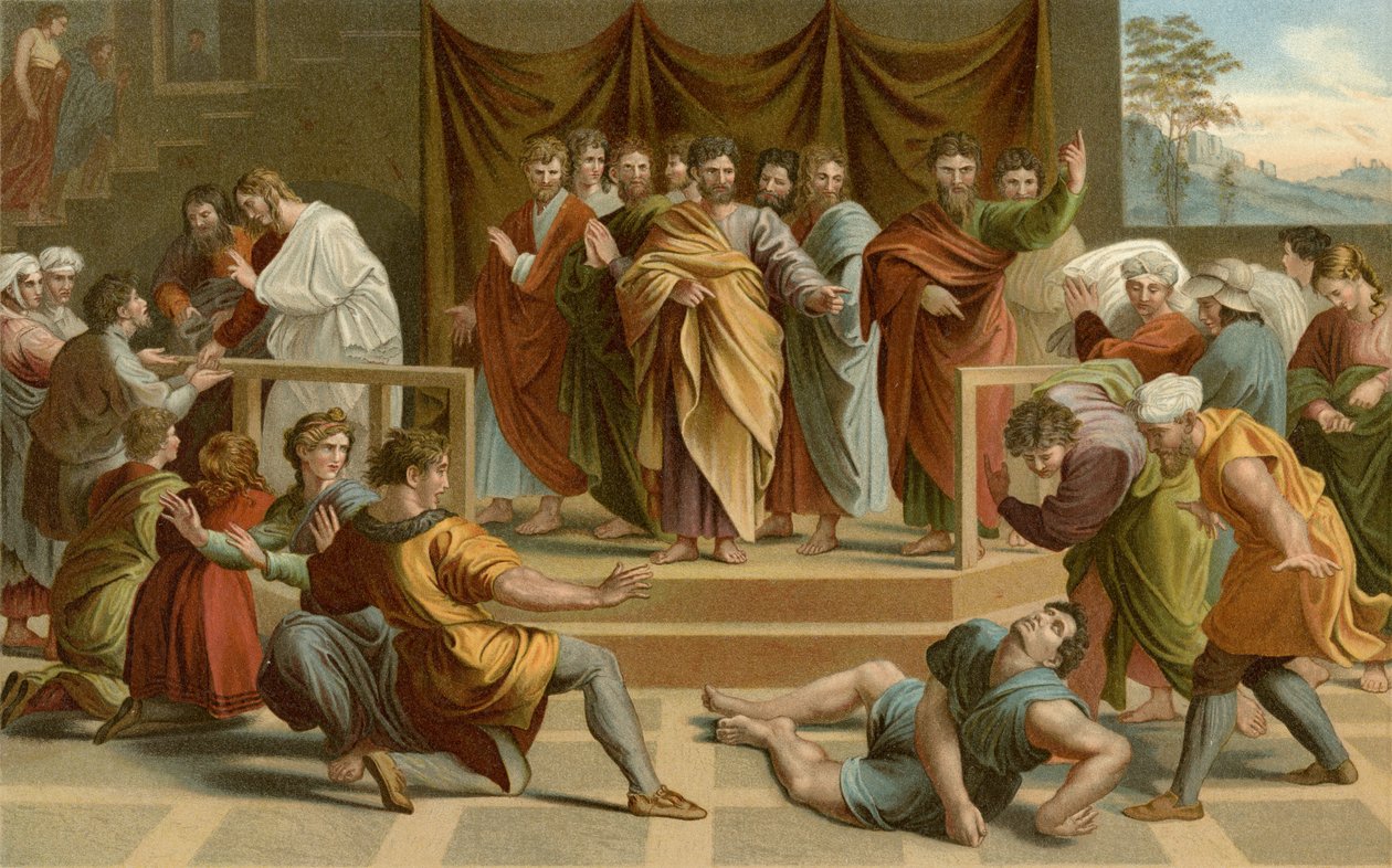 Ananias halála alkotó: after Raphael