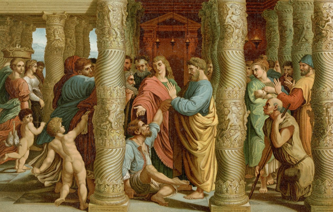 A sánta születésűek gyógyulása alkotó: after Raphael