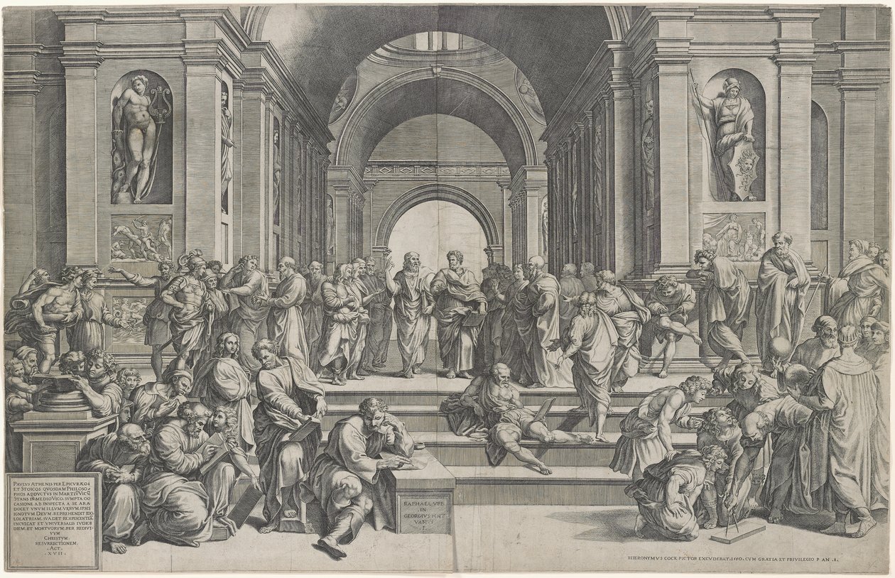 Az athéni iskola. Kocsma. 1550 alkotó: after Raphael