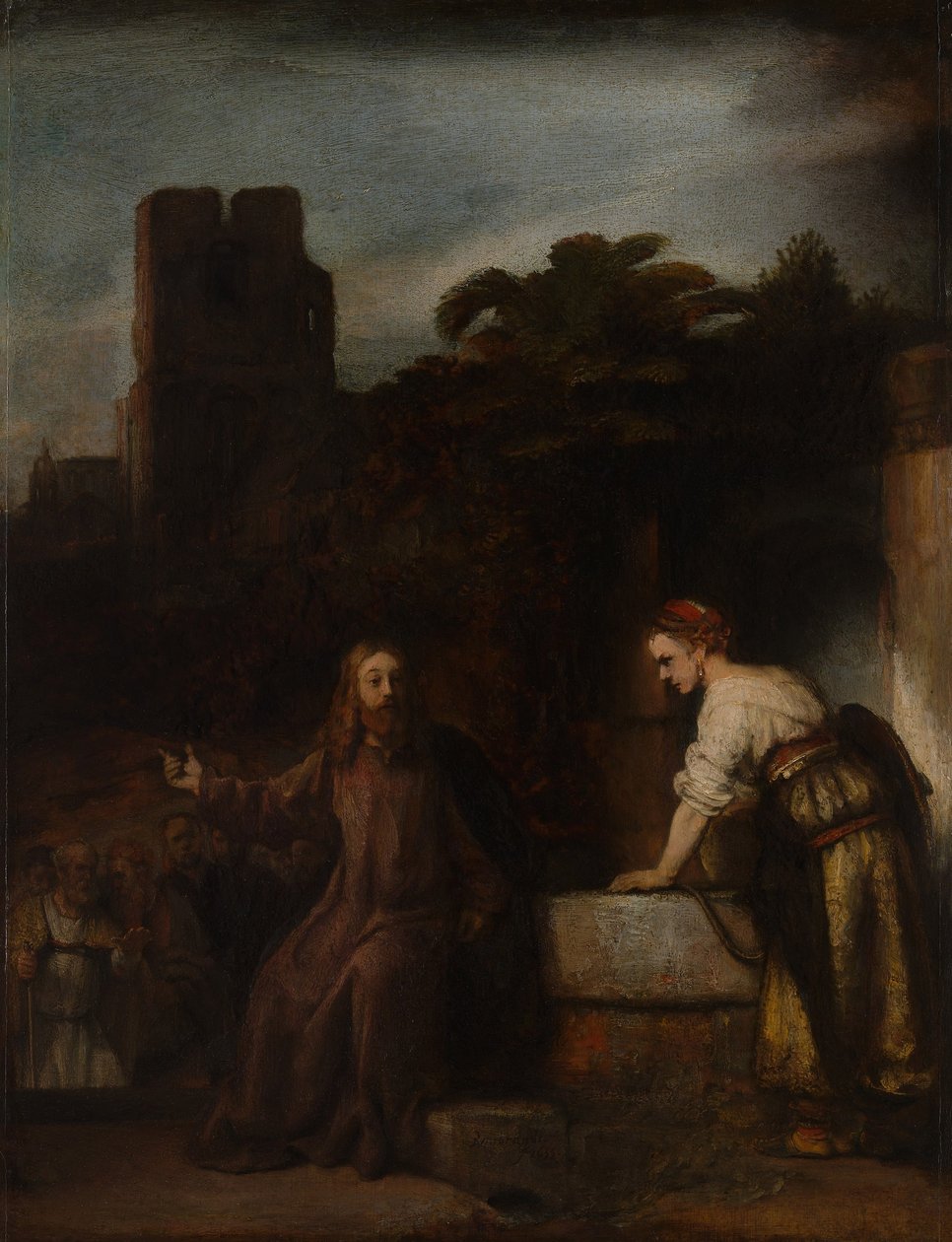 Krisztus és a szamariai asszony, 1655 körül alkotó: after Rembrandt van Rijn